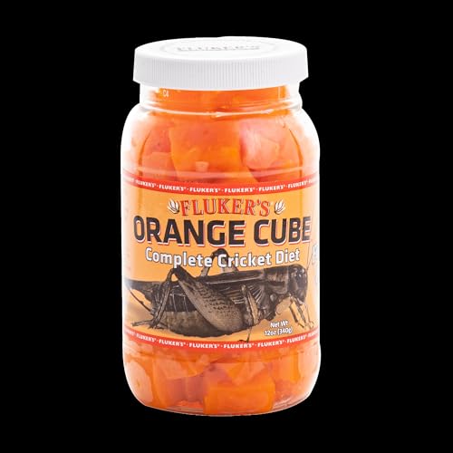 Fluker's Orange Cube Complete Cricket Diet, Gut Load Food for Feeder Insects and Live Crickets, Provides Vitamins, Minerals, and Hydration, 12 oz