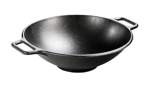 Lodge BOLD 14 Inch Seasoned Cast Iron Wok; Design-Forward Cookware