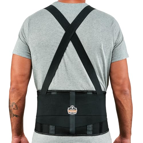 Ergodyne 11604 ProFlex 1100SF Back Support Brace, 8" Spandex Belt, Patented Stays Provide Added Support, Large,Blac