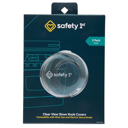 Safety 1st Child Proof Stove Knob Covers, Clear View Stove Knob Safety Covers (Set of 5)
