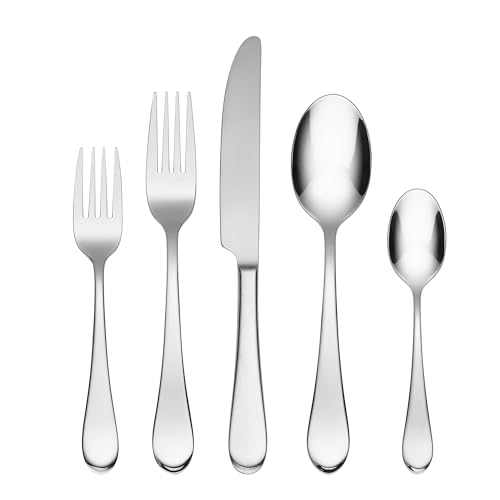 Oneida Icarus 45-Piece Flatware Set, Service for 8, Silver49-Piece Silverware Set with Organizer, Stainless Steel Flatw