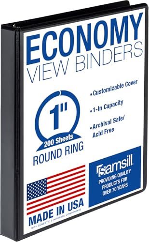Samsill 18530 Value View Binder, 1-Inch, Black