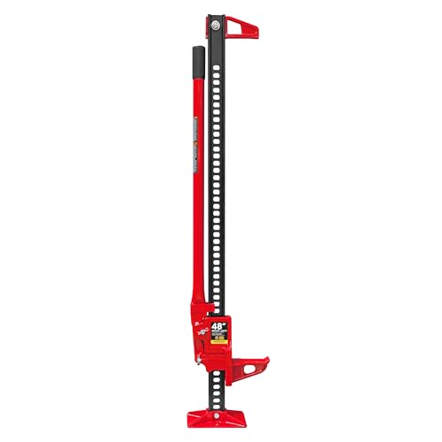 BIG RED TR6501B Torin 48" Ratcheting Off Road Utility Farm Jack, 3 Ton (6,000 lb) Capacity, Red