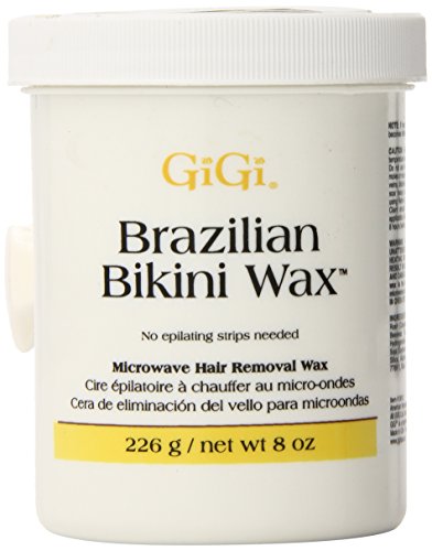 GiGi Brazilian Bikini Wax Microwave Formula, Painless, Residue-Free Hard Wax for Coarse Hair, Perfect for Sensitive Areas, 8 oz, 1-pack