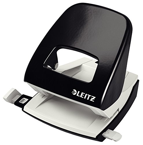 (-38%) Leitz Büro Locher aus Metall, Für 30 Blatt, Anschlagschiene mit Formatangaben, Die Nummer 1 am Markt, Ergonomisches Design, schwarz, 50080095
