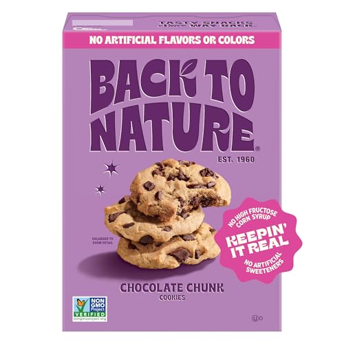Back to Nature Chocolate Chunk Cookies, Plant-Based, Non-GMO, Vegan Friendly, Made with Wheat Flour, Snack Happy, 7.5 oz Box