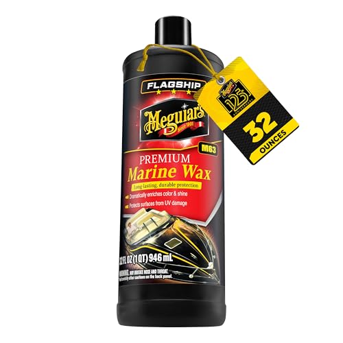 Meguiar's M6332 Flagship Premium Marine Wax, Easy to Use Boat Polish and Wax, Remove Scratches, Swirls, and Oxidation While Leaving Lasting Protection, 32 Oz Bottle