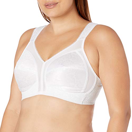 PLAYTEX Womens 18 Hour Comfort-strap Wireless Bra, Full-coverage With 4-way Trusupport, Single & 2-pack Bras, White, 38D US