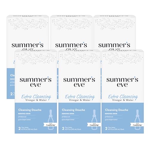 Summer's Eve Douche, Extra Cleansing Vinegar & Water, Vaginal Douche for Women, 2 Units, 4.5 Oz Each, 6 Pack