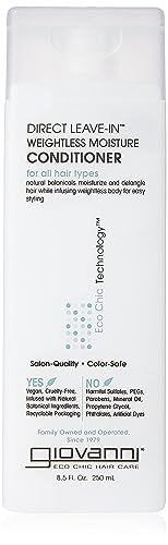GIOVANNI Direct Leave In Weightless Moisture Conditioner - Co-Wash, Great for Curls & Wavy Hair, Wash & Go, Salon Quality, No Parabens, Infused with Natural Botanical Ingredients - 8.5 oz