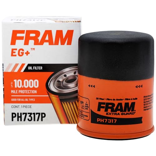 FRAM Extra Guard PH7317 10K Mile Change Automotive Replacement Interval Spin-On Engine Oil Filter for Select Vehicle Model Years, Vehicle Engine Protection Oil Filter for Everyday Drivers