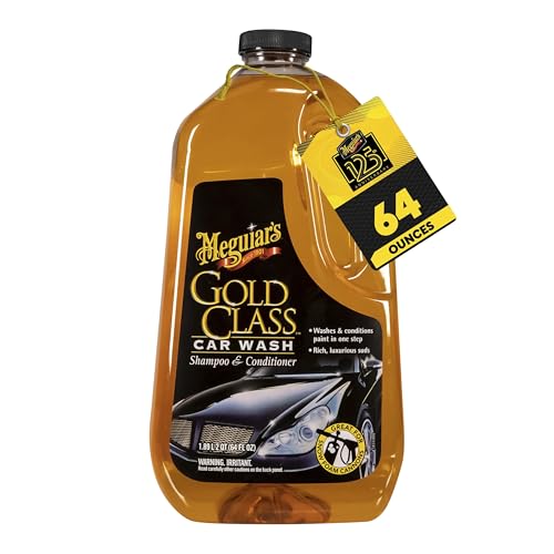Meguiar's Gold Class Car Wash - Get Professional Results in a Foam Cannon or as a Bucket Wash - Get a Clean and Glossy Finish That's Safe for All Paint Types - 64 Oz