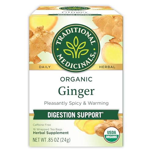 Traditional Medicinals Tea, Organic Ginger, Healthy Digestion, 16 Tea Bags