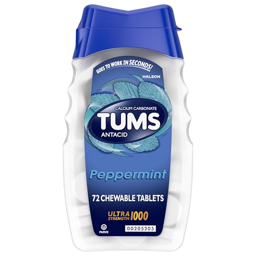 TUMS Ultra Strength Chewable Antacid Peppermint 72 Count