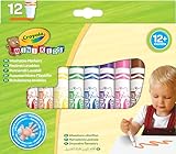 Crayola Mini Kids — Rotuladores Lavables para Niños, Set de 12 Rotuladores Lavables de Punta Redondeada, No Tóxico, Apto para Niños a Partir de 12 meses