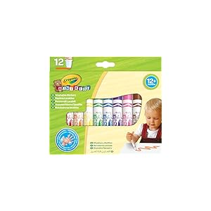 Crayola Mini Kids — Rotuladores Lavables para Niños, Set de 12 Rotuladores Lavables de Punta Redondeada, No Tóxico, Apto para Niños a Partir de 12 meses