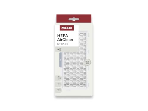 Miele Original SF-HA 50 HEPA AirClean Filter with TimeStrip for Miele Complete C2/C3, Compact C1/C2 Vacuum Cleaners, Pack of 1 - 9616280