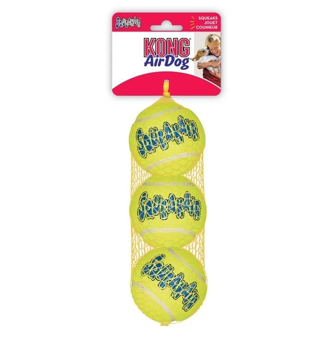 KONG Squeakair Dog Toy Tennis Balls Medium 3-Pack