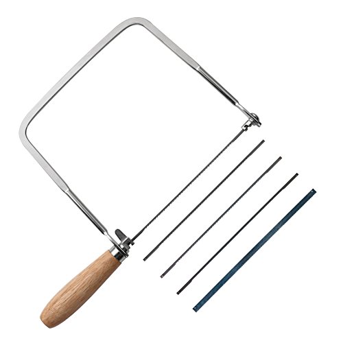 KAKURI Coping Saw Coping Frame and 5 Replacement Blades Set (Woodworking, Wood Board, Plastic, and Metal Cutting Blade)