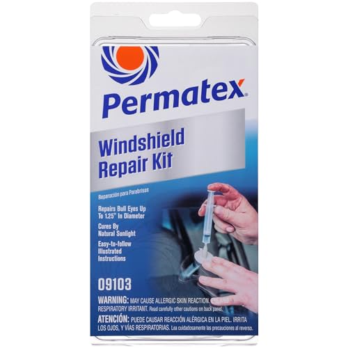 Permatex 09103 Automotive Windshield Repair Kit 9-Piece with Syringe
