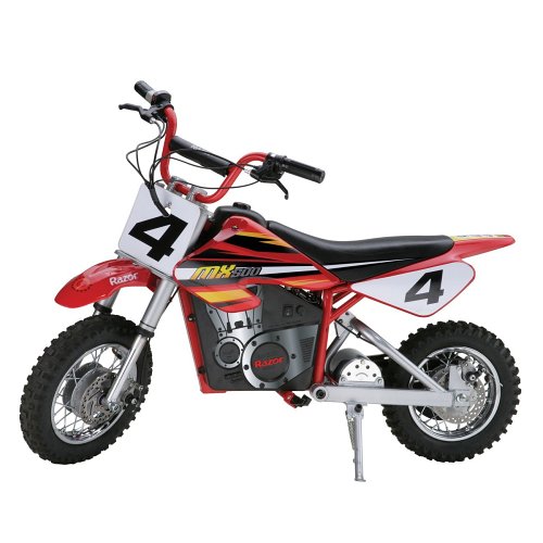 Razor MX500 Dirt Rocket Bike Electric Ride-On for Teens Ages 14+, 175 Pounds Max Weight, Red – 36-Volt Battery, up to 15 Mph, 40-Minute Run Time, Twist-Grip Throttle, Pneumatic Tires