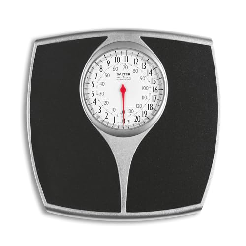 Salter 148 BKSVDR Speedo Dial Bathroom Scale - Mechanical Weighing Scales For Body Weight, Easy Read Dial & Rotating Pointer, Instant Readings, Large Foot Platform, Weighs Up To 136 kg/ 21 st