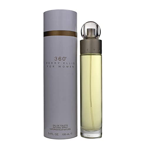 Perry Ellis 360° Eau De Toilette Spray for Women - Perfume for Women, Light & Bright Floral Fragrance, EDT, Designer Scent for Her, Long Lasting - 3.4 fl oz (100 mL)