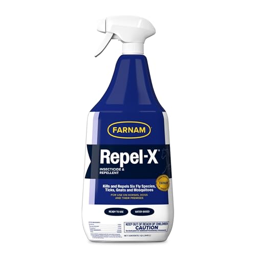 Farnam Repel-X Insecticide & Repellent Water-based Fly Spray for Horses, Dogs and Premises, 32 Ounces