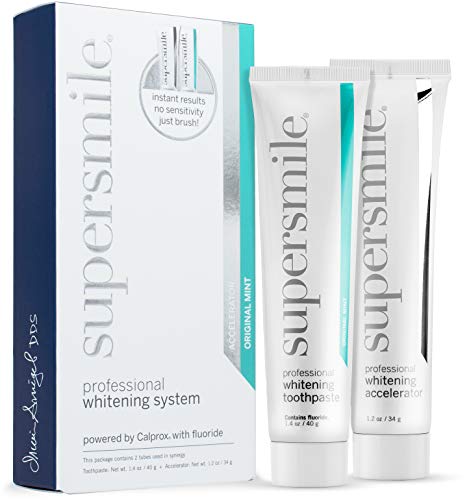 Supersmile Professional Teeth Whitening System – Toothpaste & Accelerator – Clinically Proven Formula for Visibly Whiter Teeth