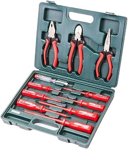 (-43%) Brüder Mannesmann Schraubendreher- und Zangensatz 11-tlg., isoliert 1000 V, TÜV/GS-geprüft, Elektriker-Werkzeug-Profi-Set im robusten Koffer | M11240
