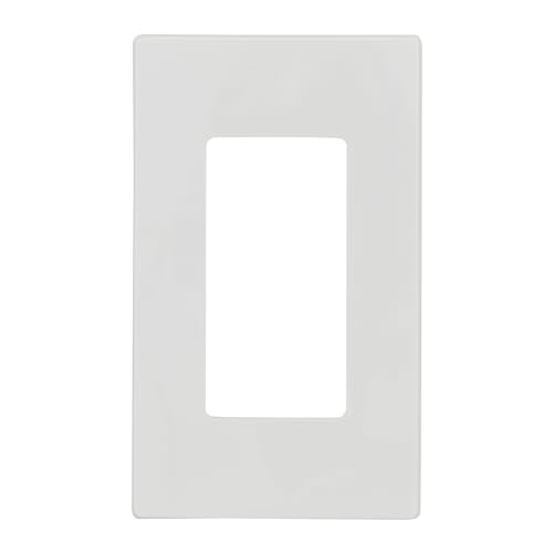 Leviton 1-Gang Decora Plus Screwless Wall Plate, 80301-SW, White