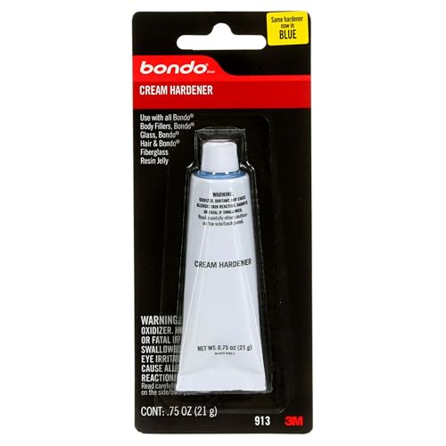 Bondo Cream Hardener 1 Tube 0.75 fl oz., Color Changing During Mixing Ensures Consistency, Lasting Repair, Use with Bondo Fillers (00913)