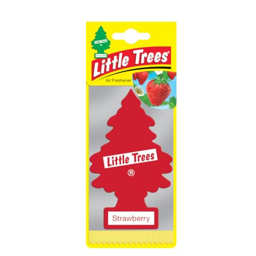 Little Trees Strawberry Air Freshener (Pack of 3) | Sweet Fruity Fragrance | Iconic Tree Hanging Design | For Car, Home, Wardrobe | Imported from USA