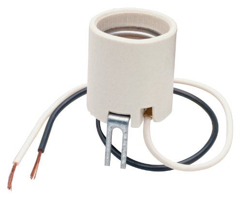 Legrand-Pass & Seymour 8052CC10 660W 250V Medium Base A26 Porcelain Lamp Holder, Bracket Mounted, Whie (1 Count)