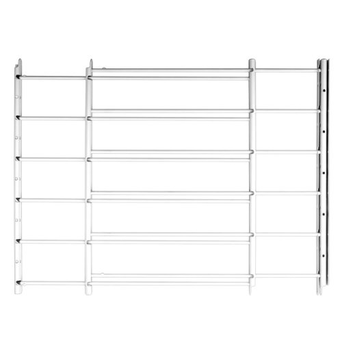 Knape & Vogt John Sterling Swing-Open Style Child Safety and Window Guard, White, 1136, Pack of 2, Black, 6-Bar: Width 24" to 42"-Max Height: 25"