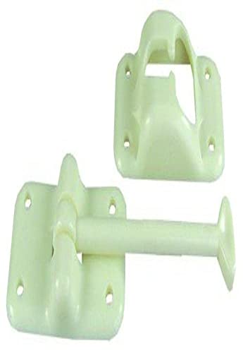 JR Products 10424 3-1/2" Colonial White Plastic T-Style Door Holder