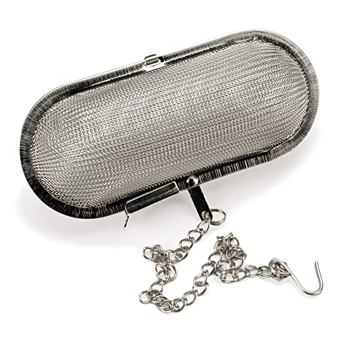 RSVP International Endurance Kitchen Collection Stainless Steel Mesh Floating Spice Infuser for Soups, Stews or Large Tea Pot, Jumbo Oval, 4.25x1.75"