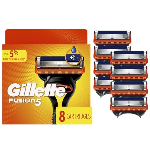 Fusion5 Mens Razor Blade Refills 8 Count Lubrastrip For A More
