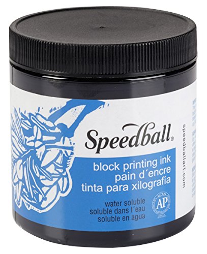 Speedball 3800 Water Soluble Block Printing Ink – Bold Color With Satin Finish Ap Non- Toxic 8 Fl. oz., Black