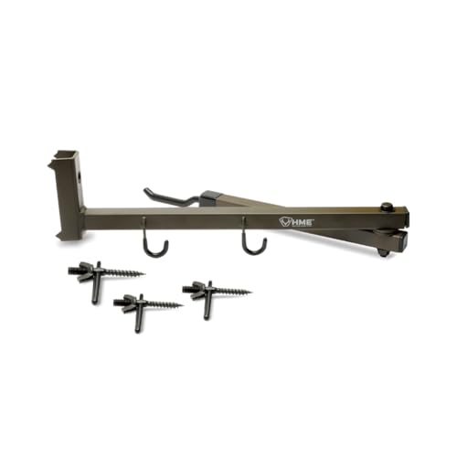HME High-Quality Easy-to-Attach Secure Better Tree Stand Bow Hanger - Includes Two Accessory Hooks and Three Mounting Screws