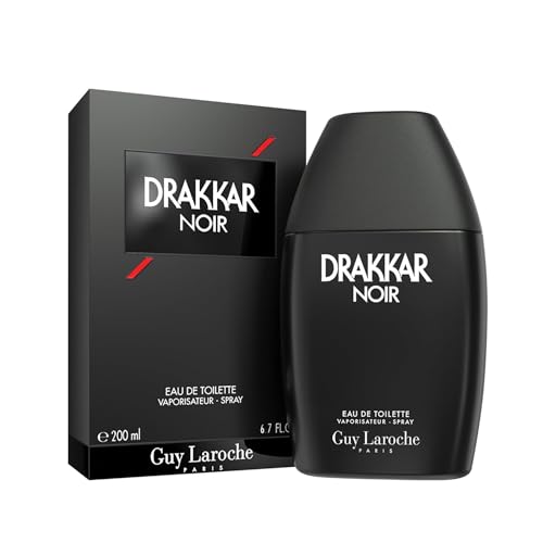 (-28%) Guy Laroche Drakkar Noir Ikonischer Designerduft, Intensives, kraftvolles Eau de Toilette, Fougère-Mischung & aromatische Gewürze, Langanhaltendes Männerparfum, Duft für Tag und Nacht, 200ml