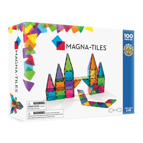 MAGNA-TILES Classic 100-Piece Magnetic Construction Set, The ORIGINAL Magnetic Building Brand