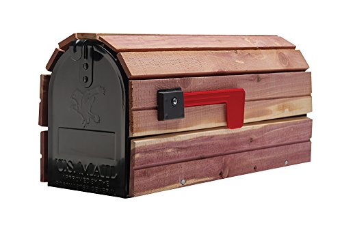 Gibraltar Mailboxes Cedar Wrap Medium Galvanized Steel Post Mount Mailbox