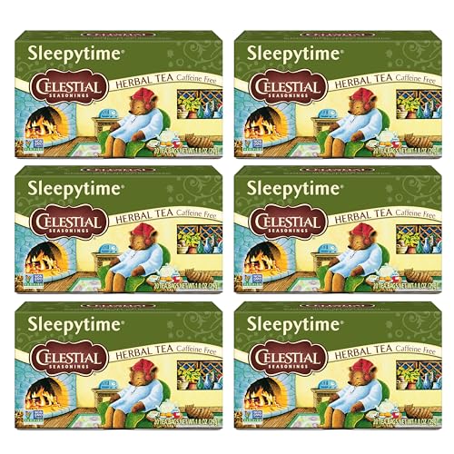 Celestial Seasonings Sleepytime Herbal Tea, Caffeine Free, 20 Tea Bags Box (Pack of 6)