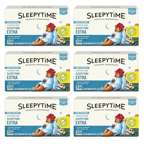 Celestial Seasonings Sleepytime Extra Herbal Tea, Promotes Relaxation, 20 Count (Pack of 6)