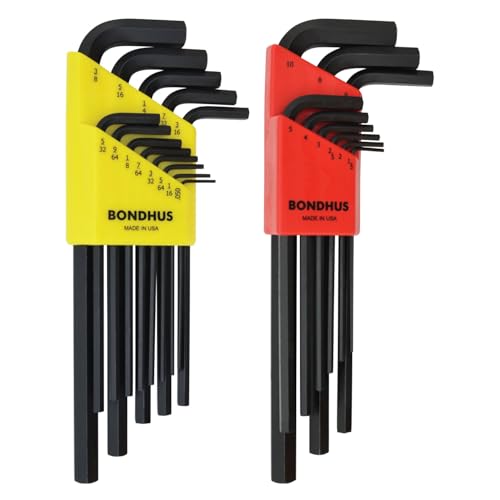 Bondhus 22199 Hex L-wrench DoublePK,Long Length,12137 .050-3/8" &amp; 12199 1.5-10mmHusky SAE/Metric Folding Hex K