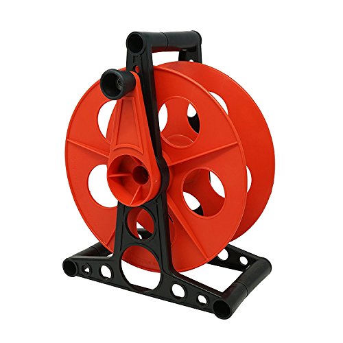 Woods Extension Cord Storage Reel - Holds Up to 150 Feet of 16/3 or 125 Feet of 14/3 Gauge Cord - Tangle-Free Design for