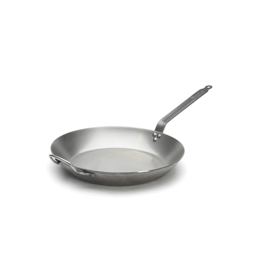 de Buyer - Bratpfanne CARBONE PLUS aus Eisenstahl - mit Gegengriff - 40 cm - 5110.40, Silber