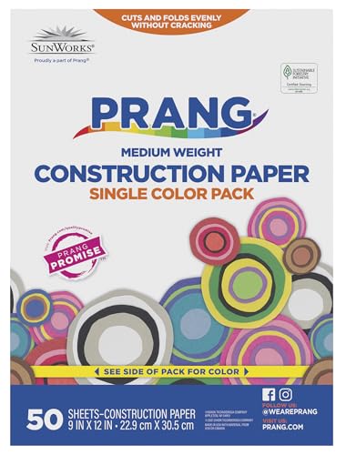 Prang (Formerly SunWorks) Construction Paper, White, 9" x 12", 50 Sheets