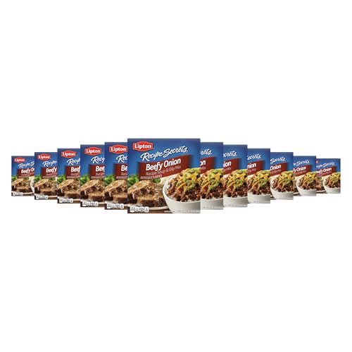 SOUP SECRETS Lipton Recipe Soup and Dip Mix For a Delicious Meal Beefy Onion Great With Your Favorite Recipes, Dip or Soup Mix 2.2 oz, Pack of 12